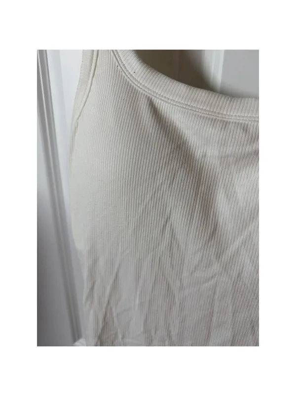 Tank Top L White Ribbed Size L - Image 3