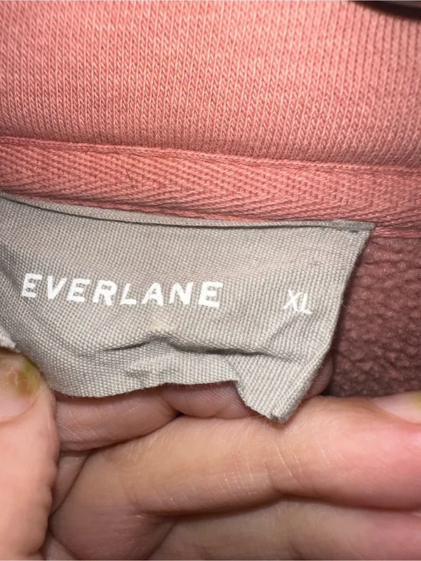 Everlane The Retrack Half-Zip Sweatshirt Light Rose Sustainable Loungewear Cozy - Image 4