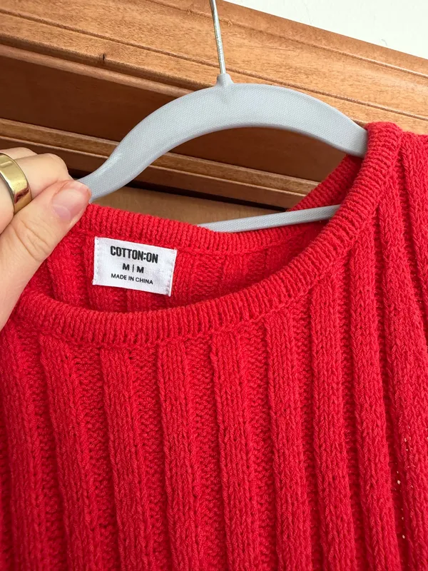Cotton On Red Tank Top Crop - Image 2