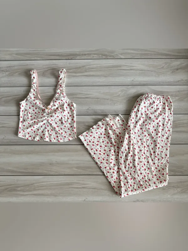 Intimately by Free People Fresh In Love Lounge Set Off White Med NWT STITCH FIX - Image 3