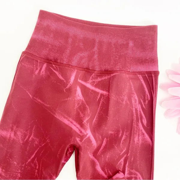 Lululemon Ebb To Street High Rise Tights Leggings: Stone Wash Chianti Red Pink - Image 8