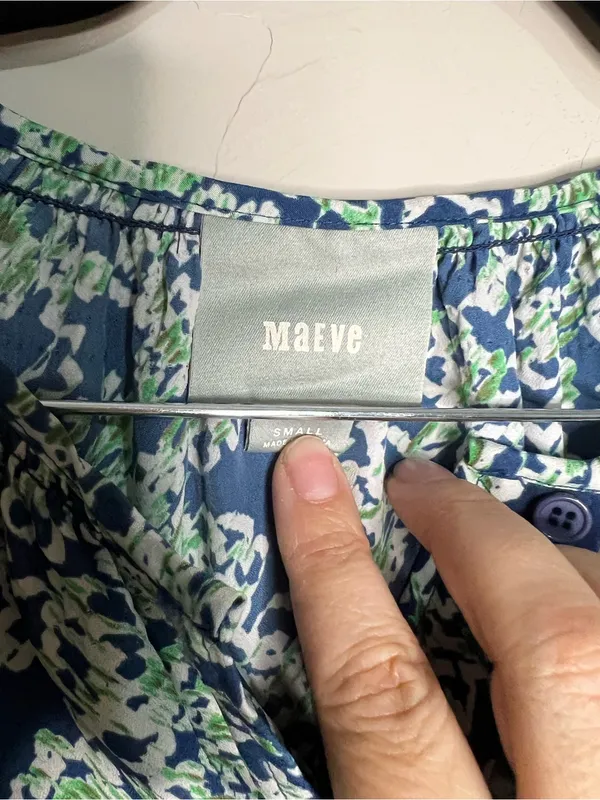 Maeve by Anthropologie Blue Green‎ Floral Button Front Tie Waist Dress - Image 6
