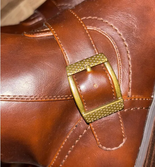 New Kim Rogers Jax Chestnut Brown Tall Riding Vegan Leather Boot - Image 3