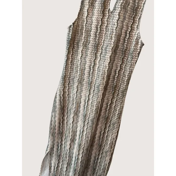 Skies Are Blue Crochet Mock Neck‎ Sleeveless Maxi Dress 96225 Beige XS NEW - Image 8