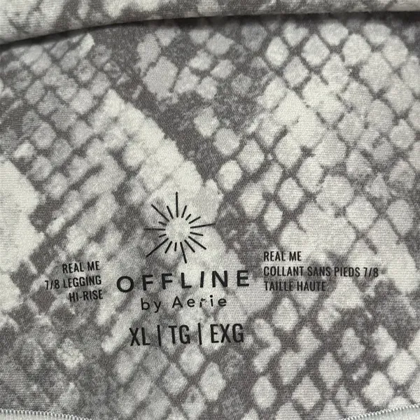 Aerie Offline Real Me Crossover 7/8 Leggings High Rise Gray Snake Print size XL - Image 10
