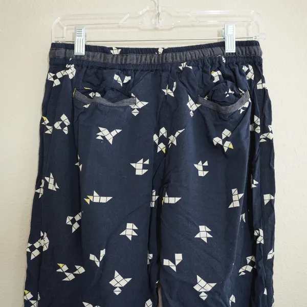 Hei Hei Anthropologie Navy Origami Print‎ Jogger Pants Size Medium Lightweight - Image 8
