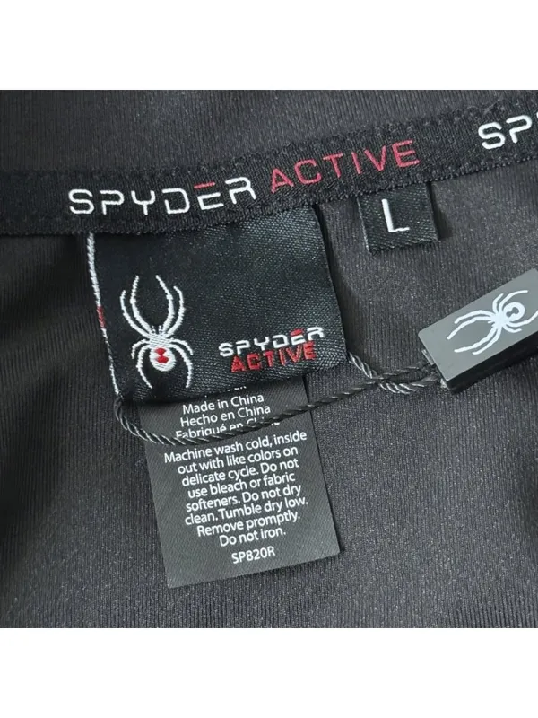 NWT Spyder Active Black Long Sleeve 1/4 Zip Activewear Top Ladies Large Gym - Image 7