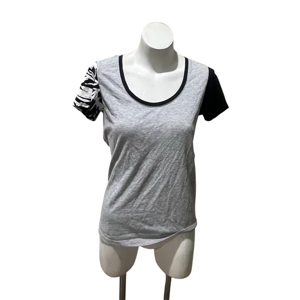 Fox Racing T-Shirt Womens Size M Heather Gray Scoop Neck Open Back Cutout - Image 3
