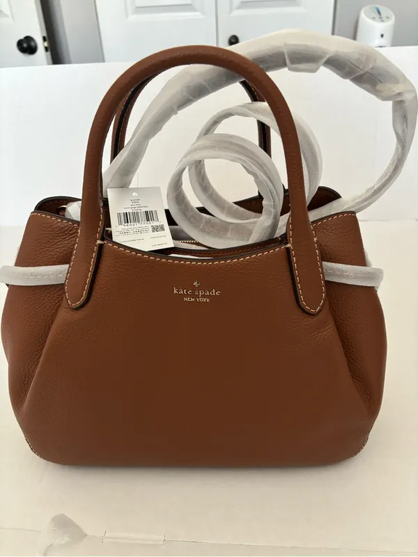 New kate spade New York Large Brown Dumpling Pebble Leather Satchel - Image 5