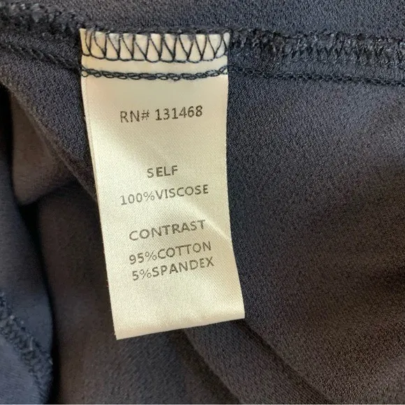 Fate Navy Blue Satin Tank M High Neck Pocket Detail Minimalist Sleek Workwear - Image 5