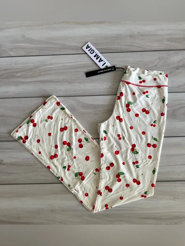 I AM GIA Cherry On Top Track Pant Off White Large NWT IN PACKAGE - Image 7