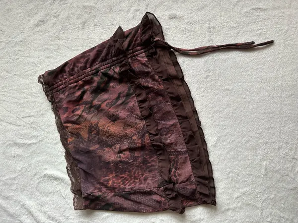 Outcast Clothing Natalie Mini Skirt Mauve Leopardo - Image 6