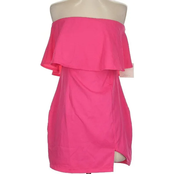 NWT Superdown Catalina Ruffle Tube Party Mini Dress in Hot Pink Size‎ S - Image 4