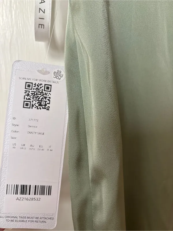 Azazie Denice Sheath Pleated Stretch Satin Floor-Length Bridesmaid Dress Size‎ 8 - Image 6
