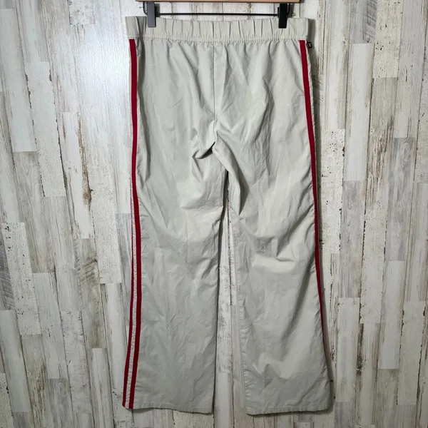 Vintage Y2k Express Cream Red Stripe Sweat Pants Wide Leg Womens Medium‎ - Image 7