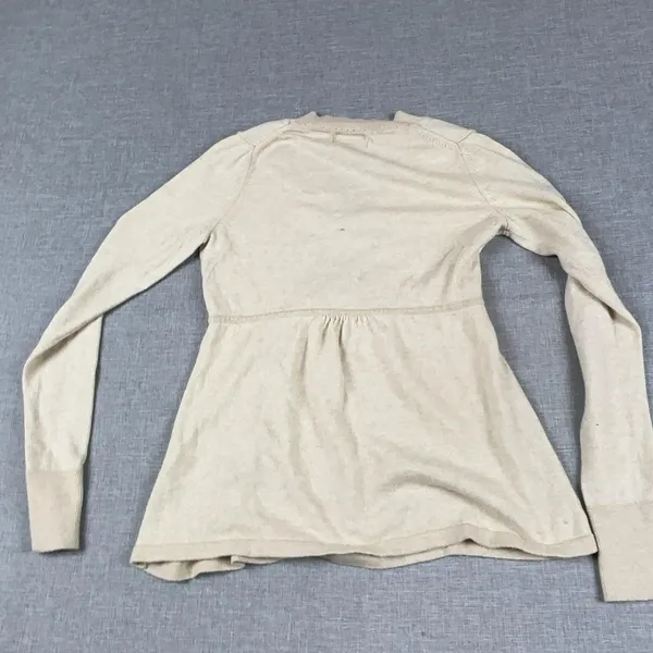 Gap Sweater Womens S Beige Cashmere Blend V Neck Knit Pullover Long Sleeve - Image 8