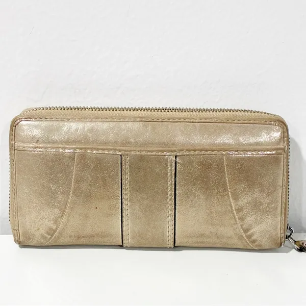 COACH SoHo Leather Metal Buckle‎ Zip Around Accordion Wallet - Image 3