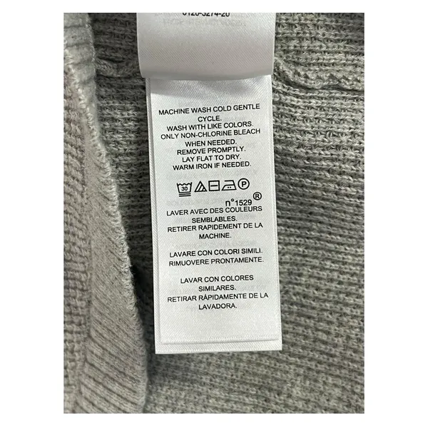 Lauren Ralph Lauren Sweater Womens Medium Gray Hoodie Waffle Knit Preppy Cozy - Image 9