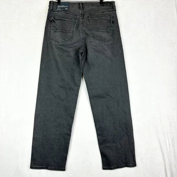 American Eagle Ex Boyfriend Jean Low Rise Stretch Size 8 Long NWT Studded Black - Image 2
