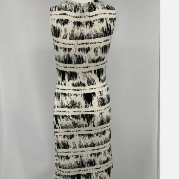 Anthropologie‎ Deletta Dress Small Black White Striped abstract Jersey Stretch S - Image 2