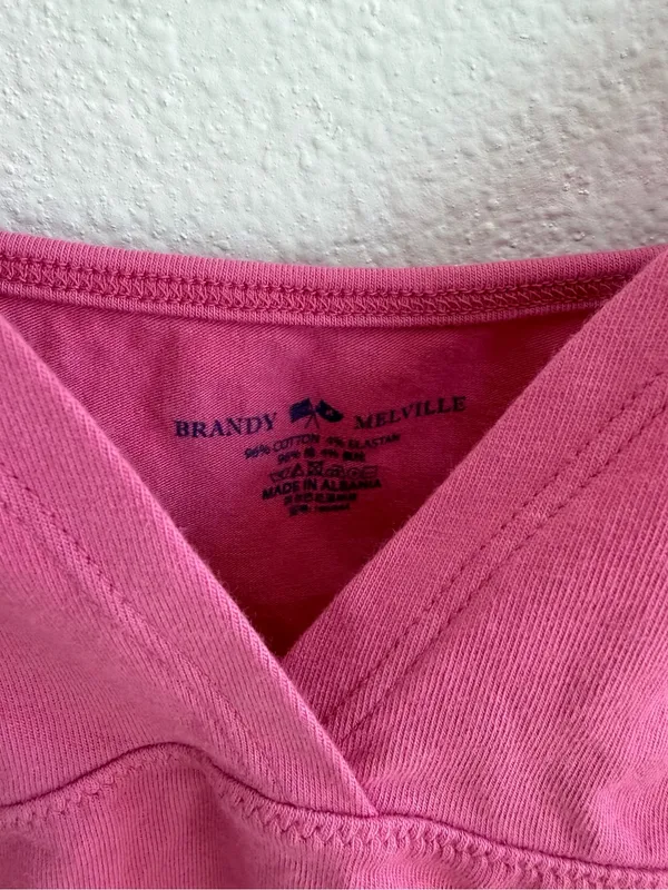 Brandy Melville Amara Tank Pink V-Neck Cami Top - Image 3
