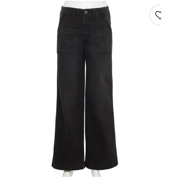 Sonoma high rise utility black wash straight crop Jean 8 petite - Image 8