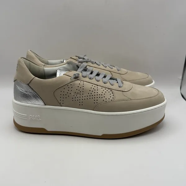 P448 Women's Empire Neutral Platform Sneakers Lace Up EU‎ 40 Streetwear Size 9 - Image 2
