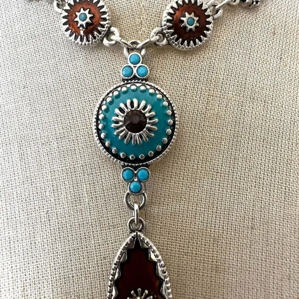 Avon enameled south western style Y necklace - Image 2