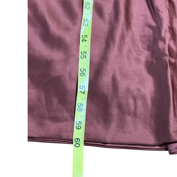 Revelry Skye Satin Side Zip Dress Size 12 Burnt Orange Double Slit NWT - Image 11