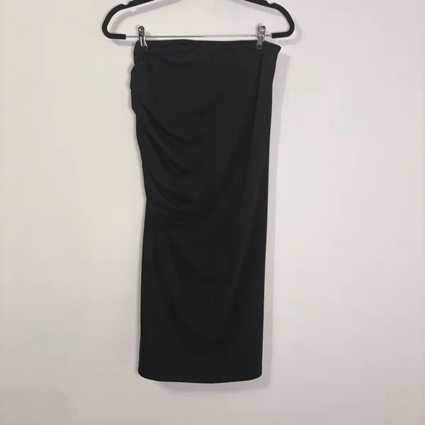 By Anthropologie Black Side Ruched Maxi Skirt Sz M - Image 4