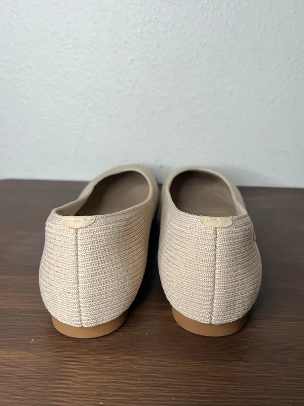 Vivaia Golden Almond Glitter Margot 2.0 Square Toe V Cut Flats Washable Size 41 - Image 4