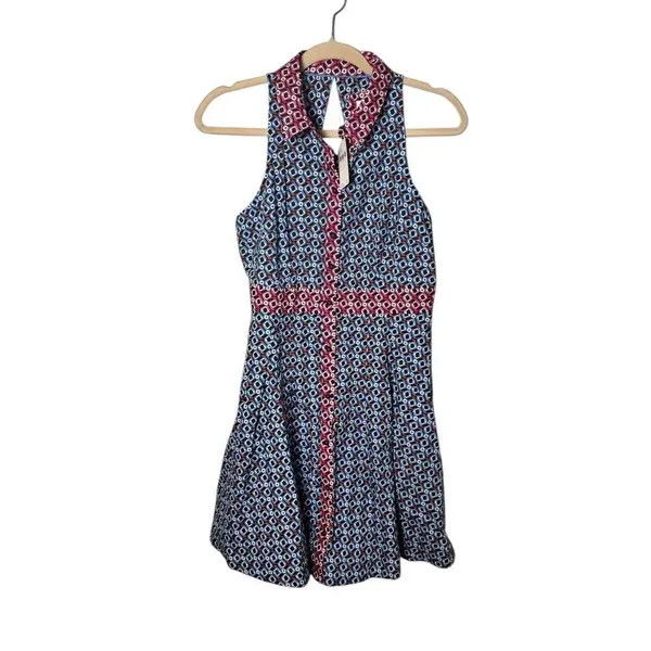 Maeve Anthropologie Buckley Button Front Mini Dress Blue Motif NWT 4 - Image 4