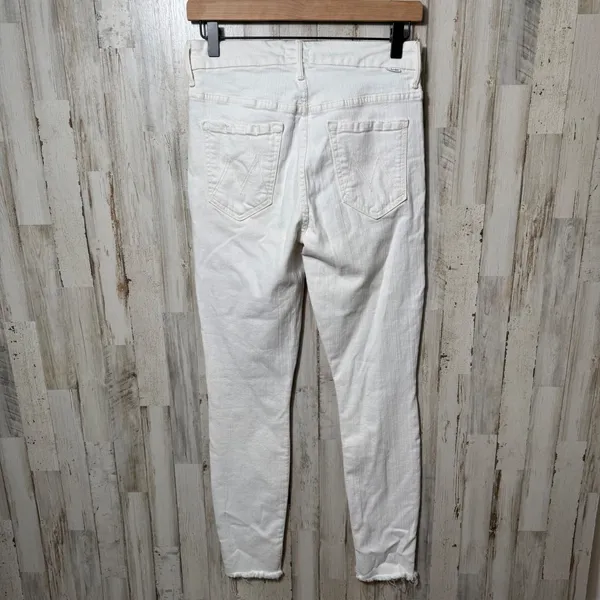 Mother High Waisted Looker Ankle Fray Whipping The Cream Skinny Jeans Womens 28‎ - Image 3