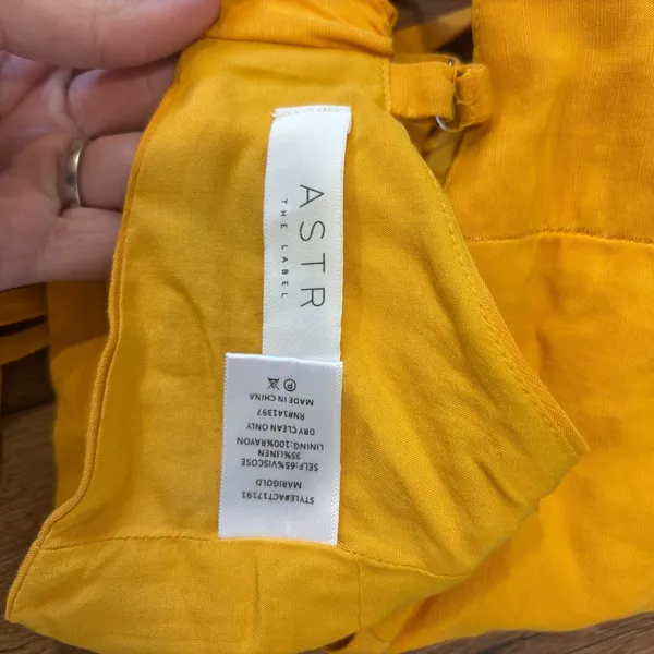 Astr The Label Marigold Divine Tie Waist Crop Top ONLY Linen Blend Size Small - Image 7