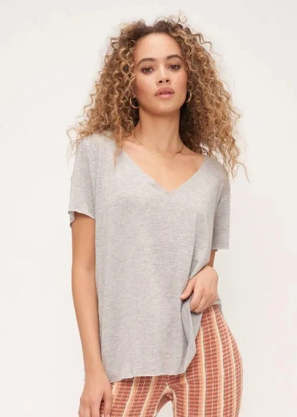 Project Social T Original Textured V - Heather Grey - Image 3