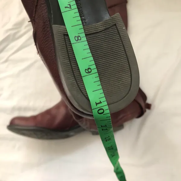 Naturalizer Vintage Burgundy Maroon Red genuine leather knee-high Riding boots gold buckles-Size 7M Measurements in pics #gothic #whimsygoth #biker #grunge #western boho indie - Image 7