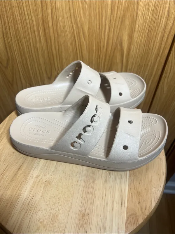 CROCS Kids Beige Slide Sandals - Image 4