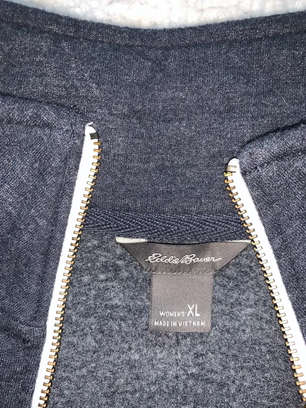 Eddie Bauer Quarter Zip Grey Pullover Size XL EUC - Image 2
