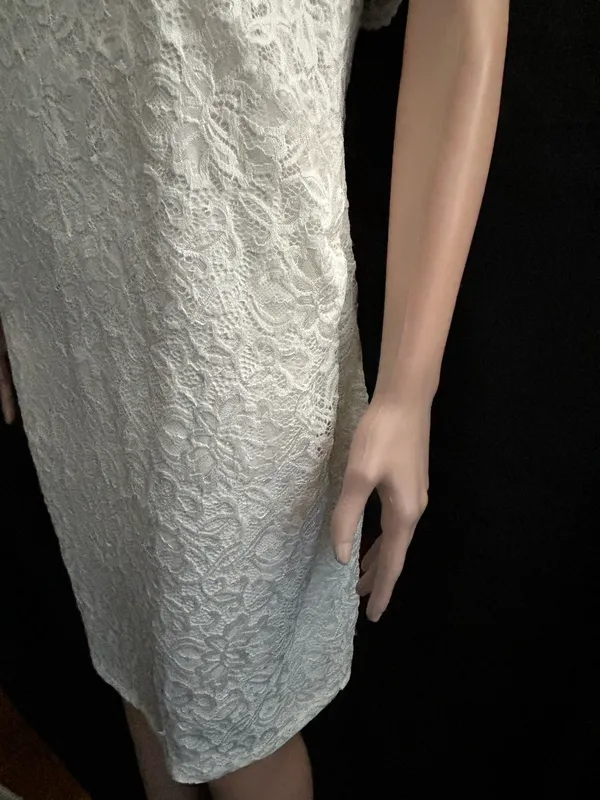 Pink Blush Women’s Lace Overlay Off-Shoulder Midi Dress in Ivory LG NWT - Image 4