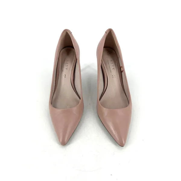 Next Pointed Toe Pumps Womens 38 Leather Stiletto‎ Heels Office Siren Neutral - Image 3