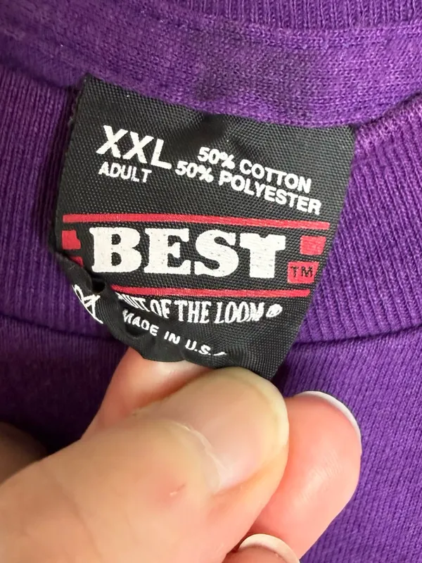 Vintage 80s Best Fruit of the Loom T Shirt Rocking Horse Adult Size XXL Purple - Image 5