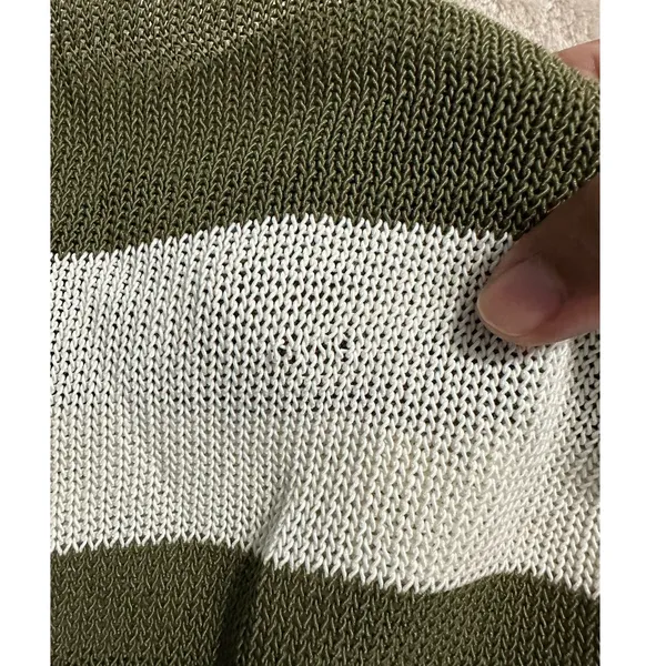J.Crew Loose-Knit Crewneck Sweater Women's Small Off White Green Long Sleeve NWT - Image 10