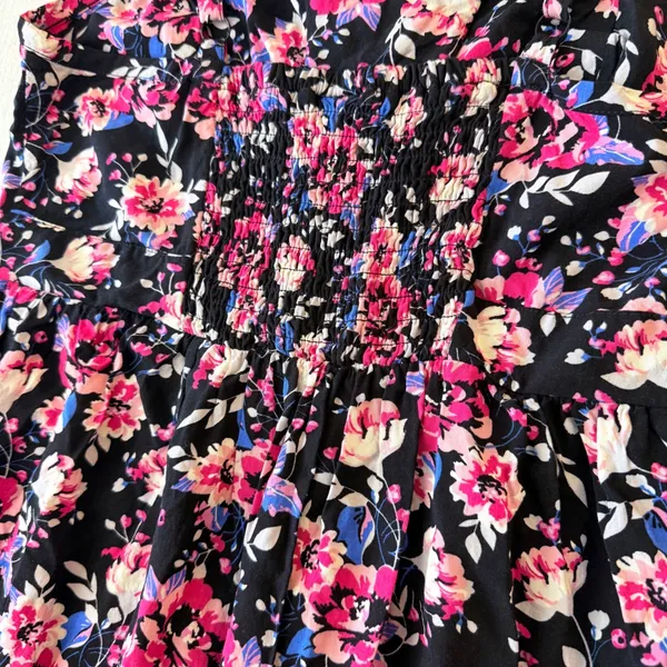 Torrid Dark Coquette Floral Corset Lace Up Smocked Sundress Plus Size 1 - Image 16