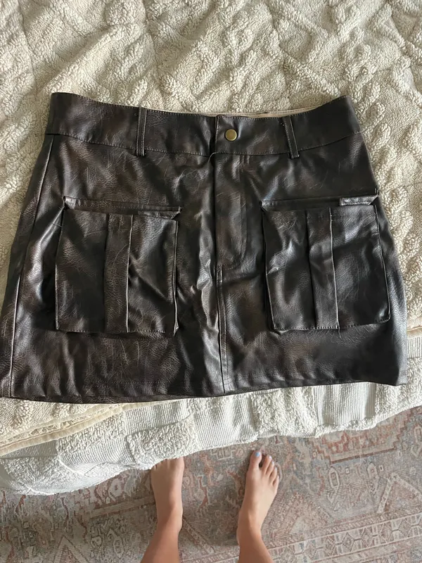 SheIn Leather Cargo Skirt - Image 6