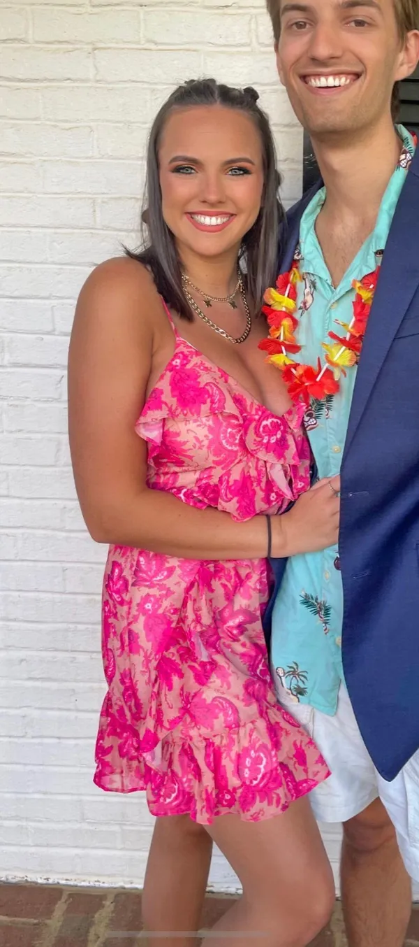 Boutique Pink Printed Sun dress - Image 3