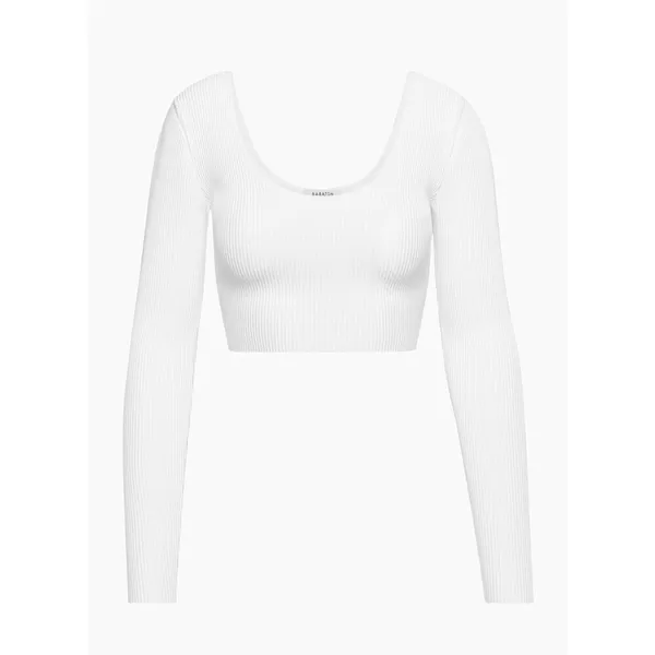 Aritzia ✨Babaton Sculpt Knit Scoopneck White Longsleeve Sz Small Top✨ - Image 6