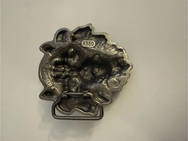 Vintage Norse Viking 3D Lion Head Belt Buckle Silver Tone A350 - Image 2