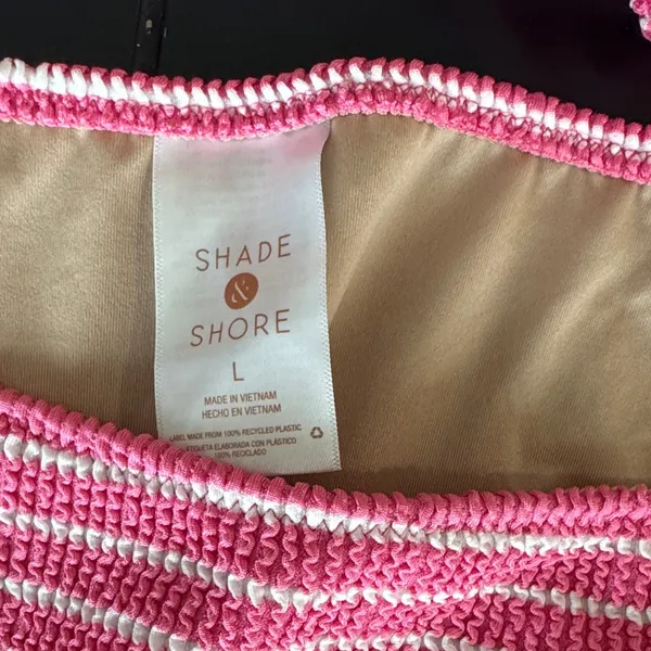 Shade & Shore Pink Striped Scrunch Bikini Set - Image 2
