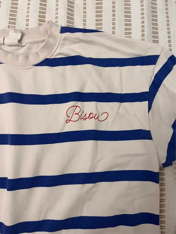 Blue & white striped sweater crewneck coastal summer - Image 4