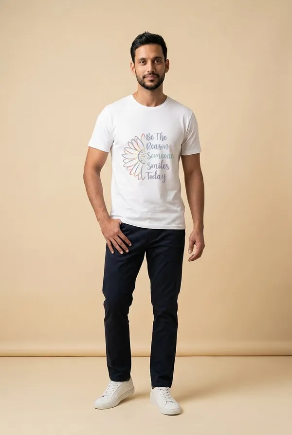 Gildan Unisex 100% White Cotton “Be the Reason Someone Smiles Today” TShirt Size XL - Image 3